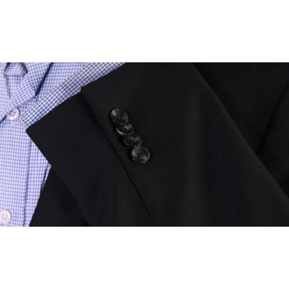 Hart Schaffner Marx Current Solid Black 2-Btn Wool Blazer Jacket 42R - Picture 6 of 9